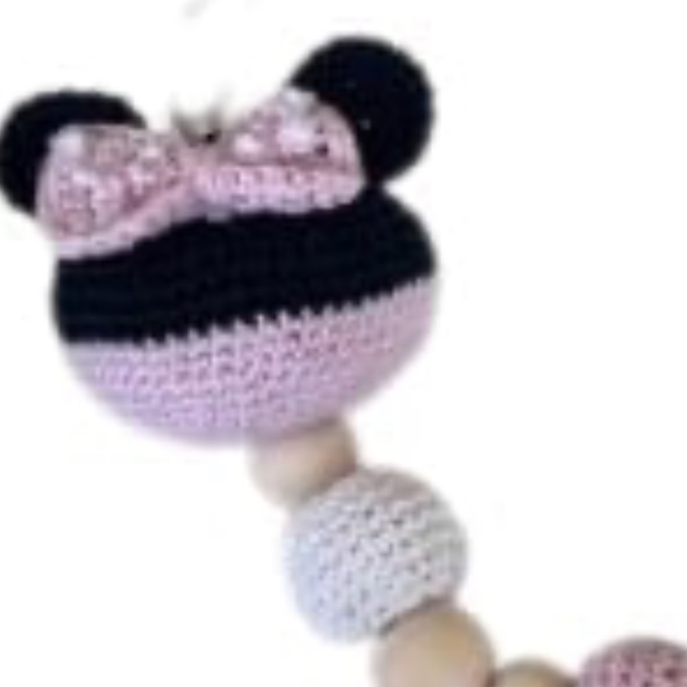 Minnie Mouse Baby Pacifier Holder/Stroller Toy - Picture 2 of 2
